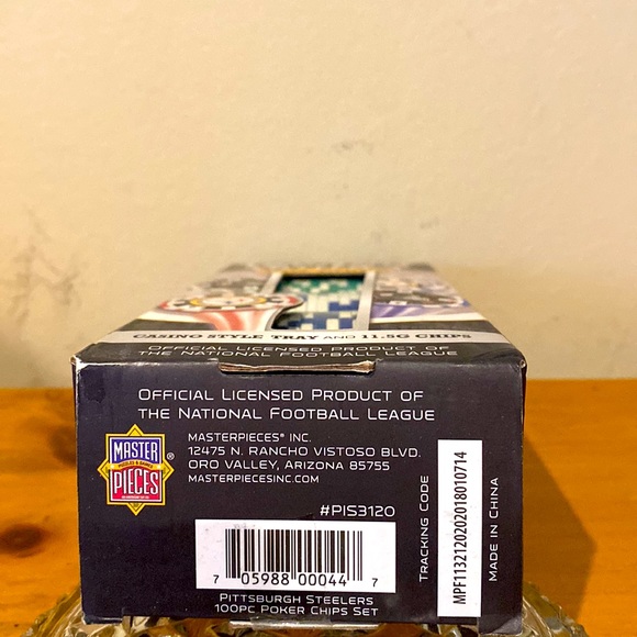 NFL Licensed Pittsburgh Steelers Poker Chips 100 chips casino style tray & 11.5g - Picture 6 of 6